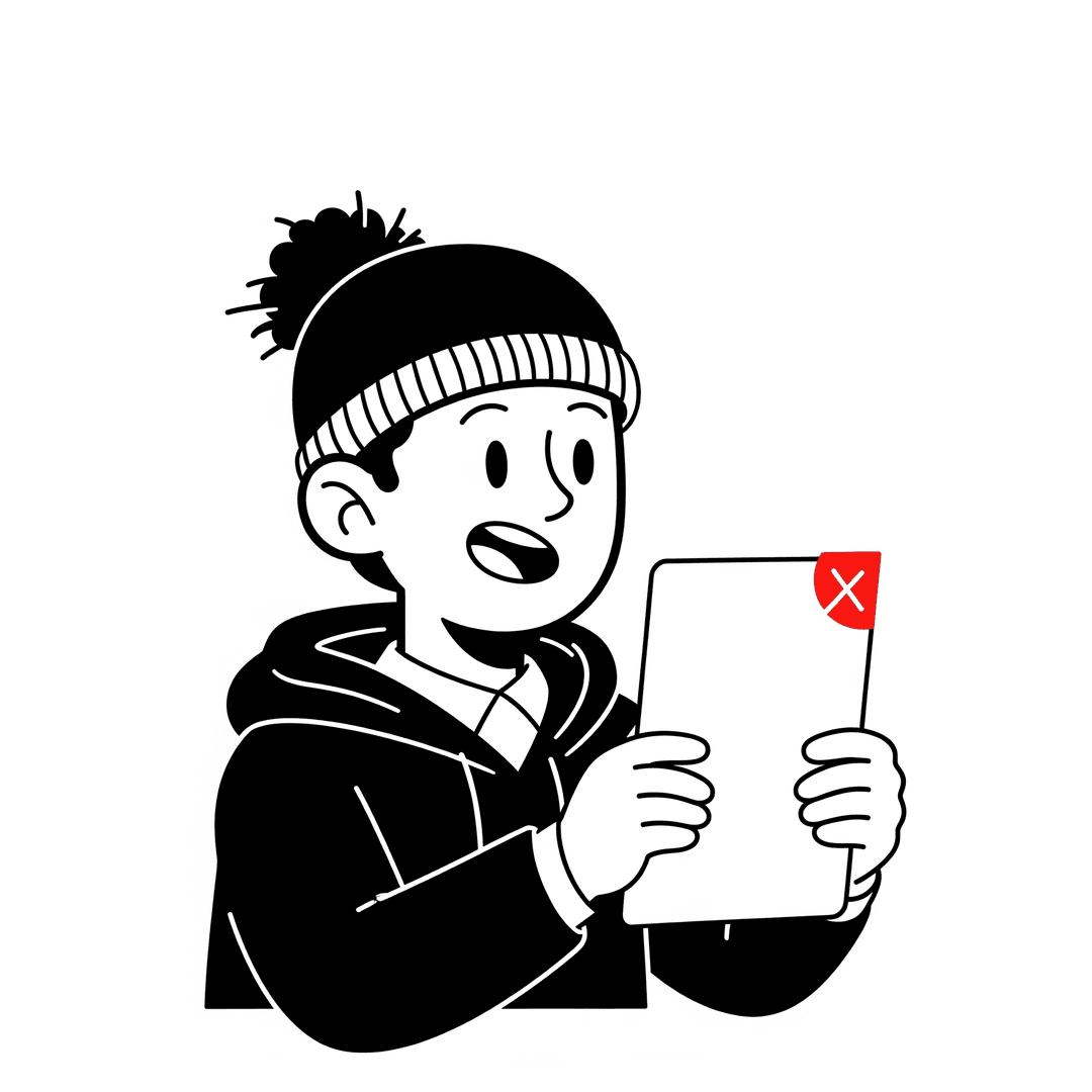 Illustration of a student studying